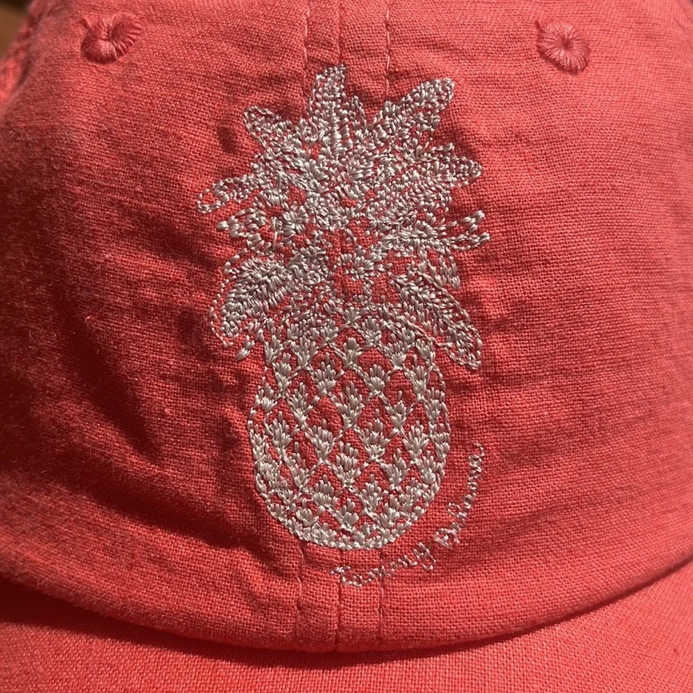 Tommy Bahama Orange Baseball Cap Hat with Pineapple